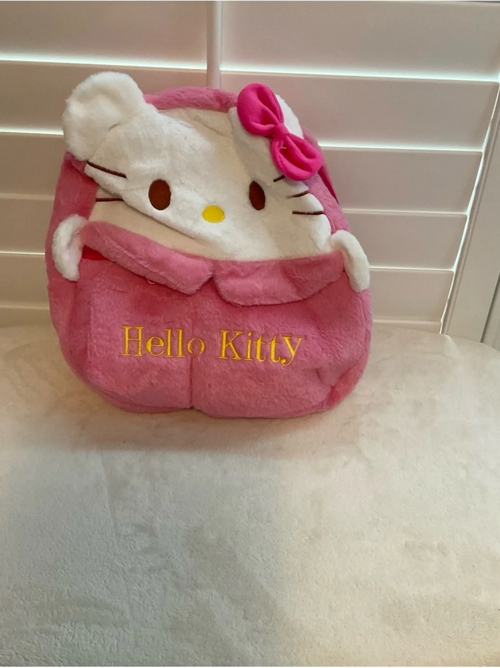 Hello Kitty Pink Plush Kids Bag with Bow
